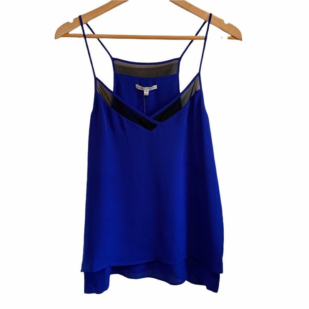 NWT Rebecca Minkoff Blue Tiered Tessa Tank size XS